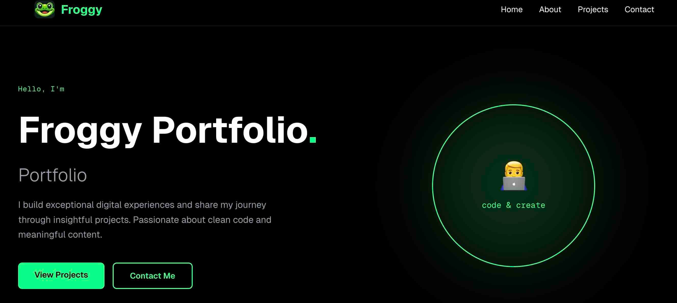 Froggy Portfolio Template